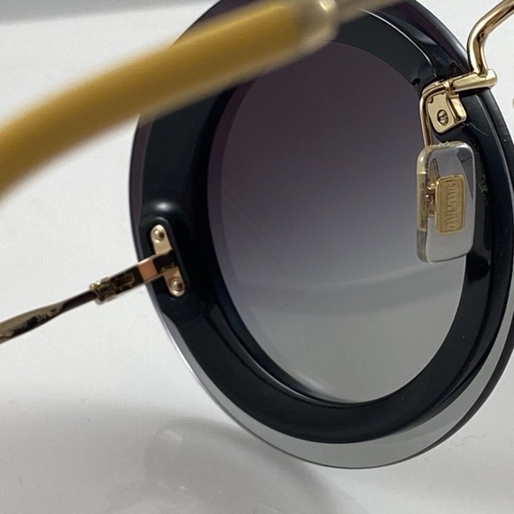 Miu Miu MU 10R U6E-5D1 - Black-Leopard-Grey Gradient Sunglasses - NWOT